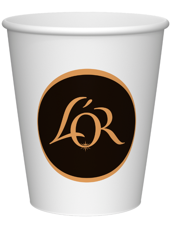L'OR paper cups - front