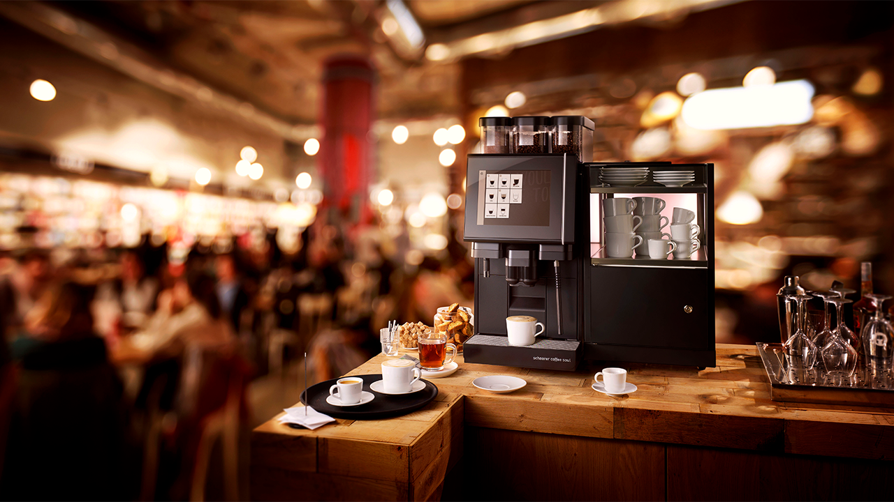 Een moderne machine voor koffie van hoge kwaliteit