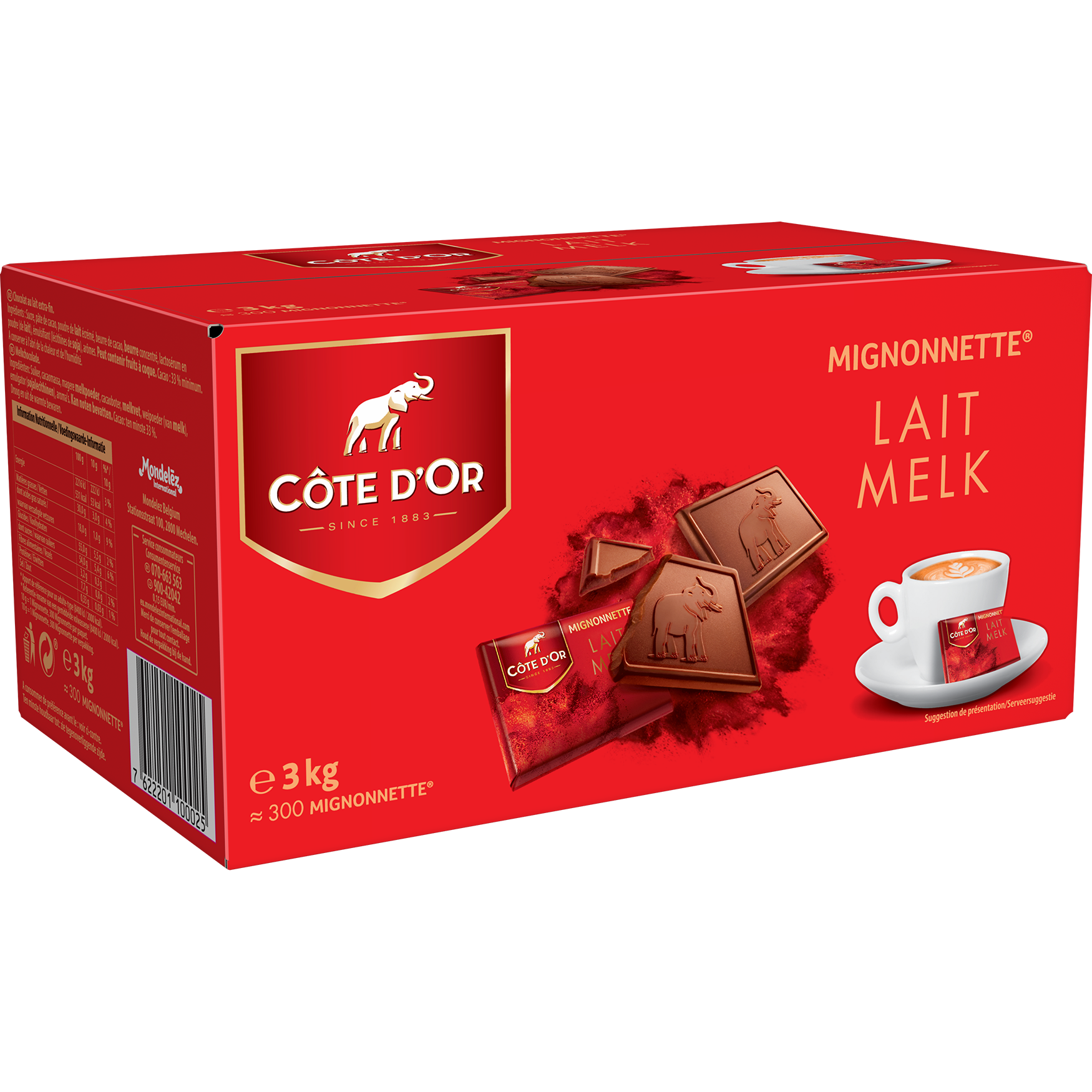 Côte d'Or chocolat au lait, chocolat cote d'or